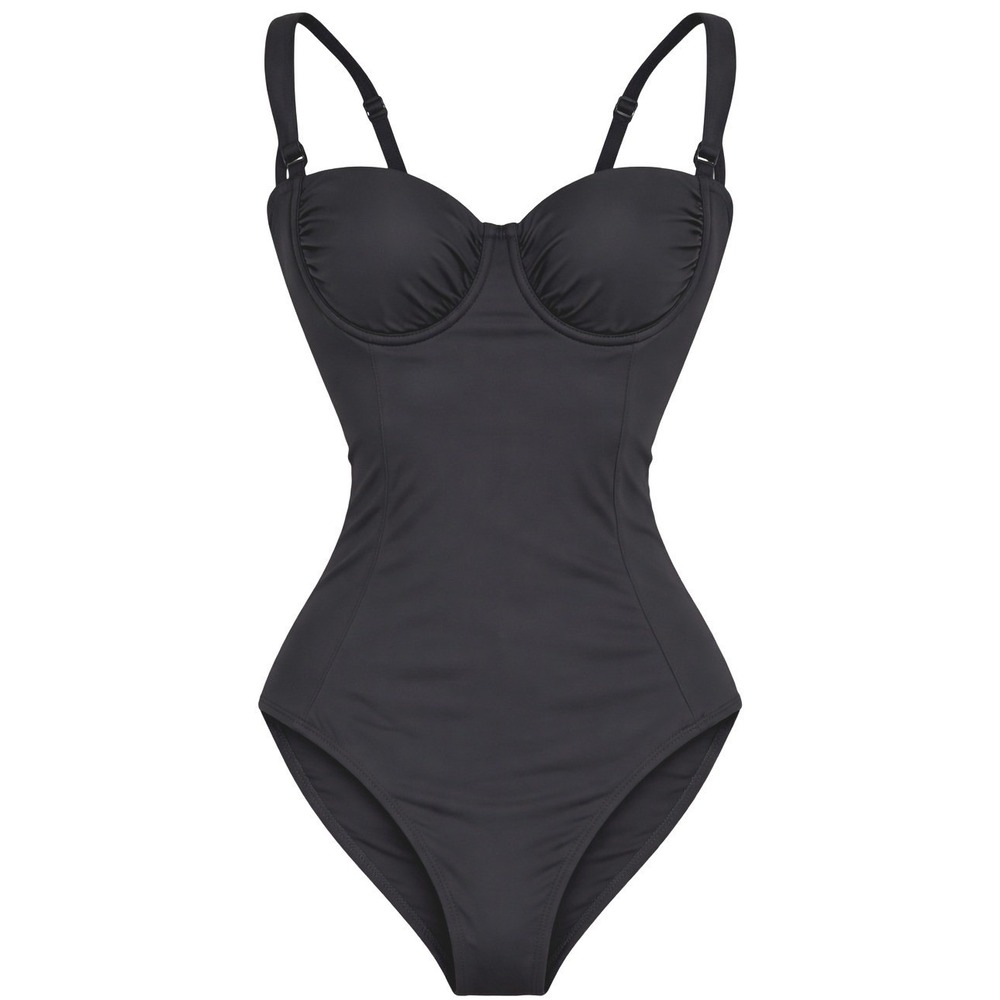 TA3 Sweetie Black Sculpting One Piece Swimsuit Tummy Control S XLong‎ NWT